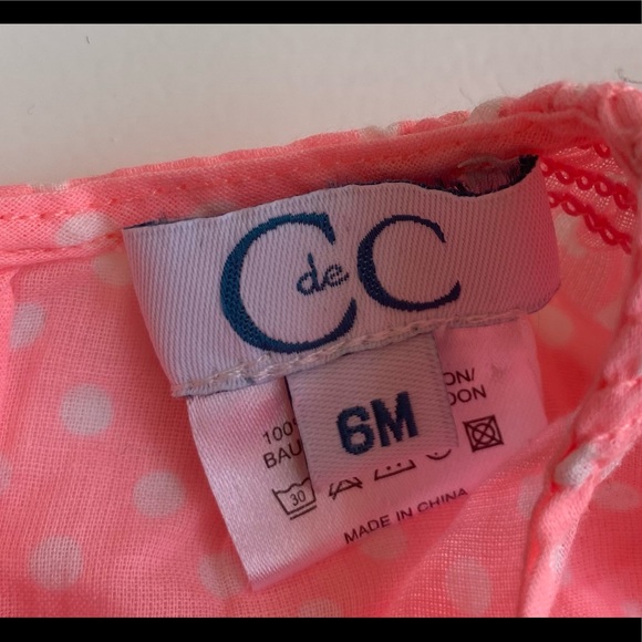 C de C Girls Pink Romper - 6 Months - Picture 3 of 4